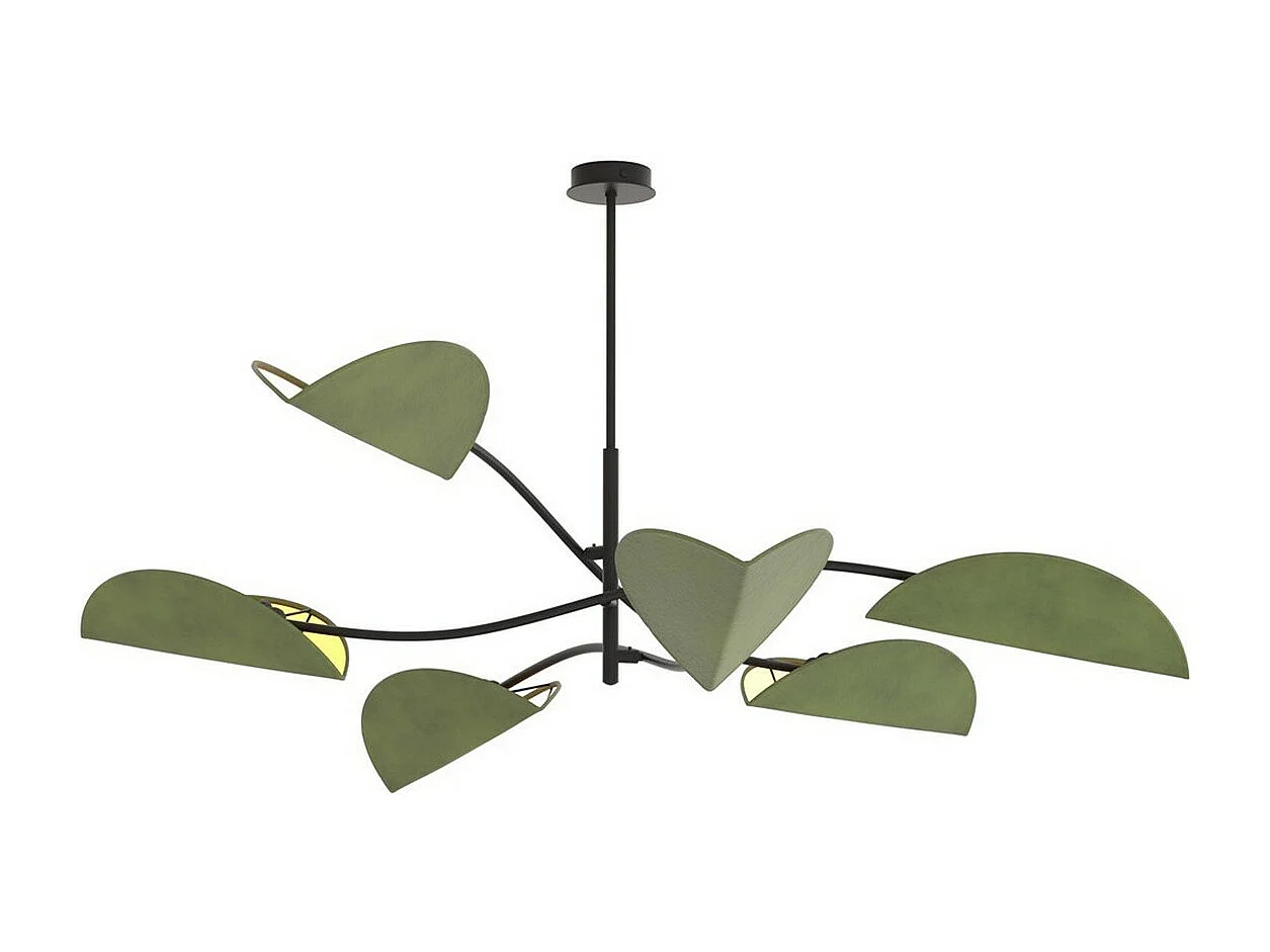 Candeeiro Suspenso Lotus 9, Verde, 105x59x105 cm, Seven Design