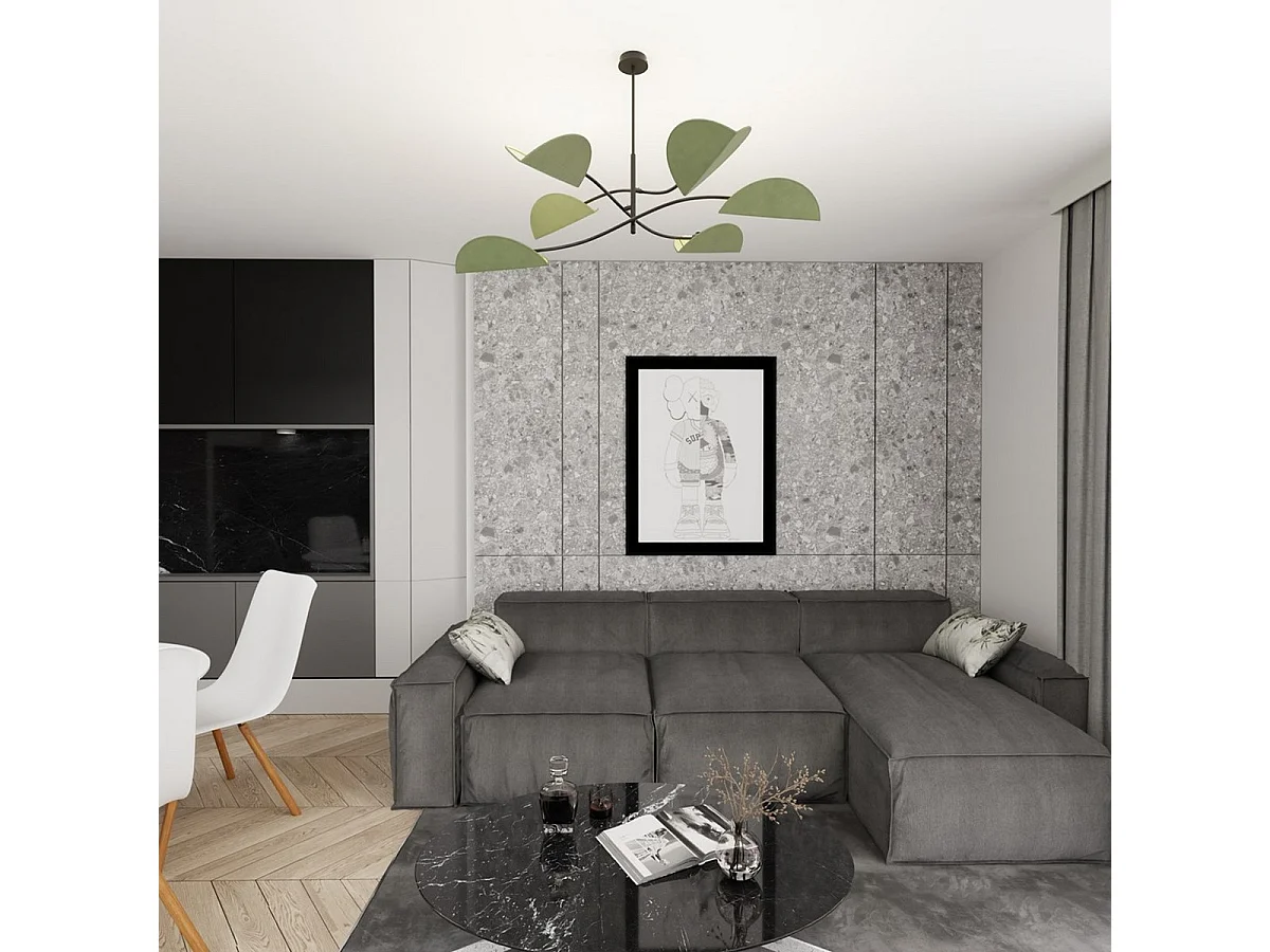 Candeeiro Suspenso Lotus 9, Verde, 105x59x105 cm, Seven Design