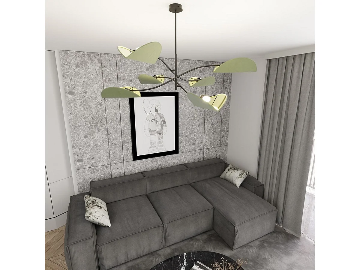 Candeeiro Suspenso Lotus 9, Verde, 105x59x105 cm, Seven Design
