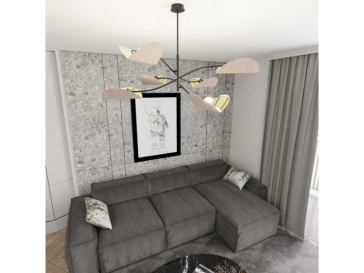 Candeeiro Suspenso Lotus 11, Cor-de-rosa, 105x59x105 cm, Seven Design