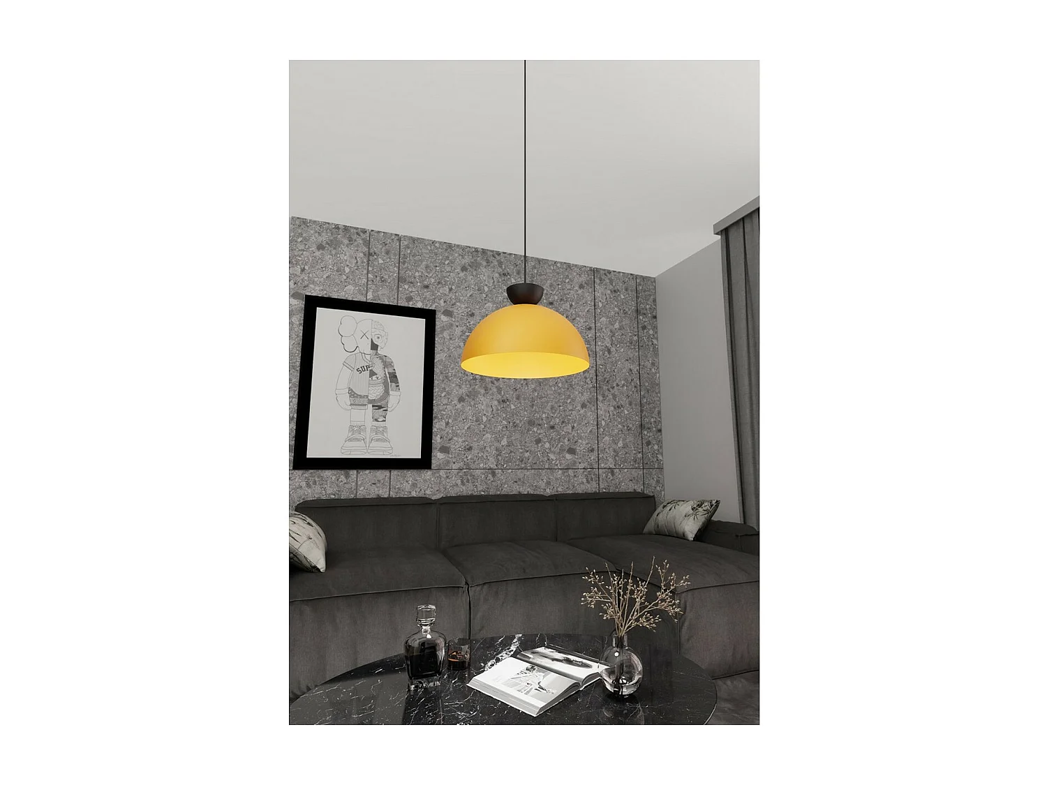 Hanglamp Lunaro, Oranje, 40x140x40 cm, Seven Design