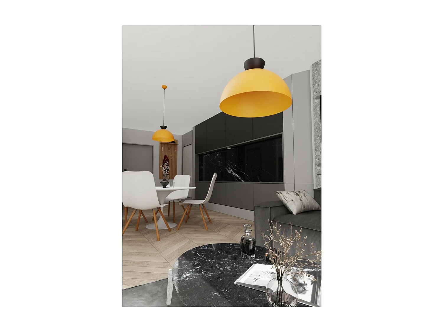 Hanglamp Lunaro, Oranje, 40x140x40 cm, Seven Design