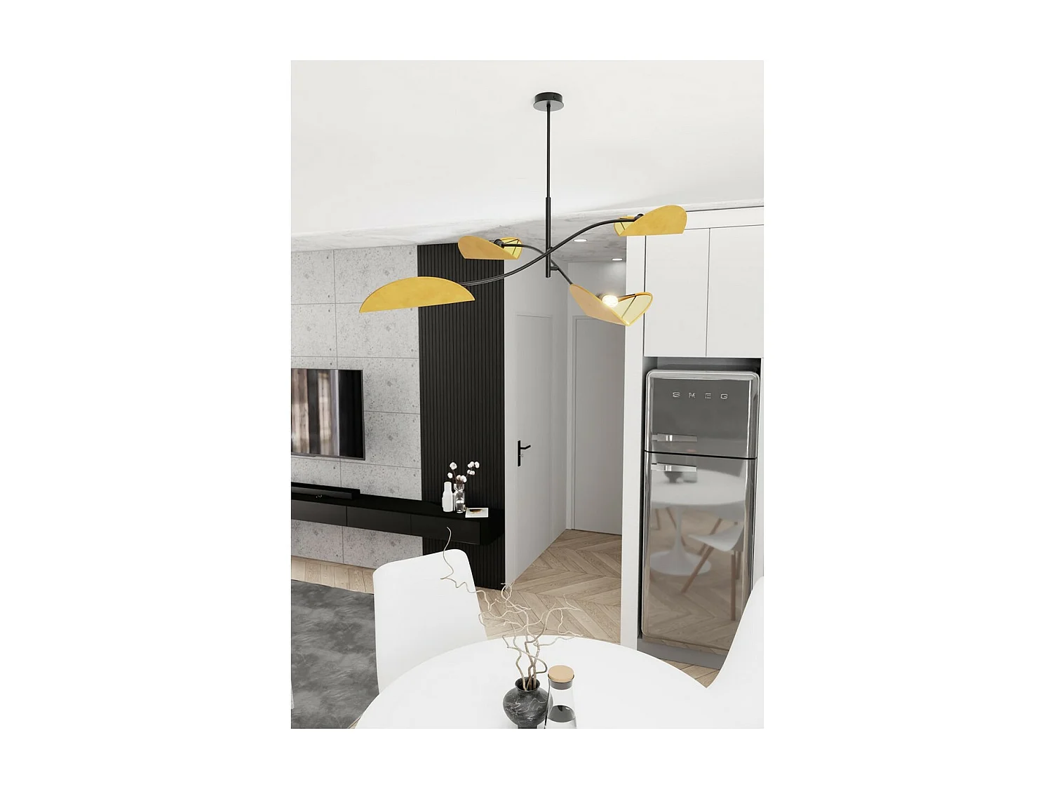 Lampada a Sospensione Lotus 6, Arancione, 105x59x105 cm, Seven Design