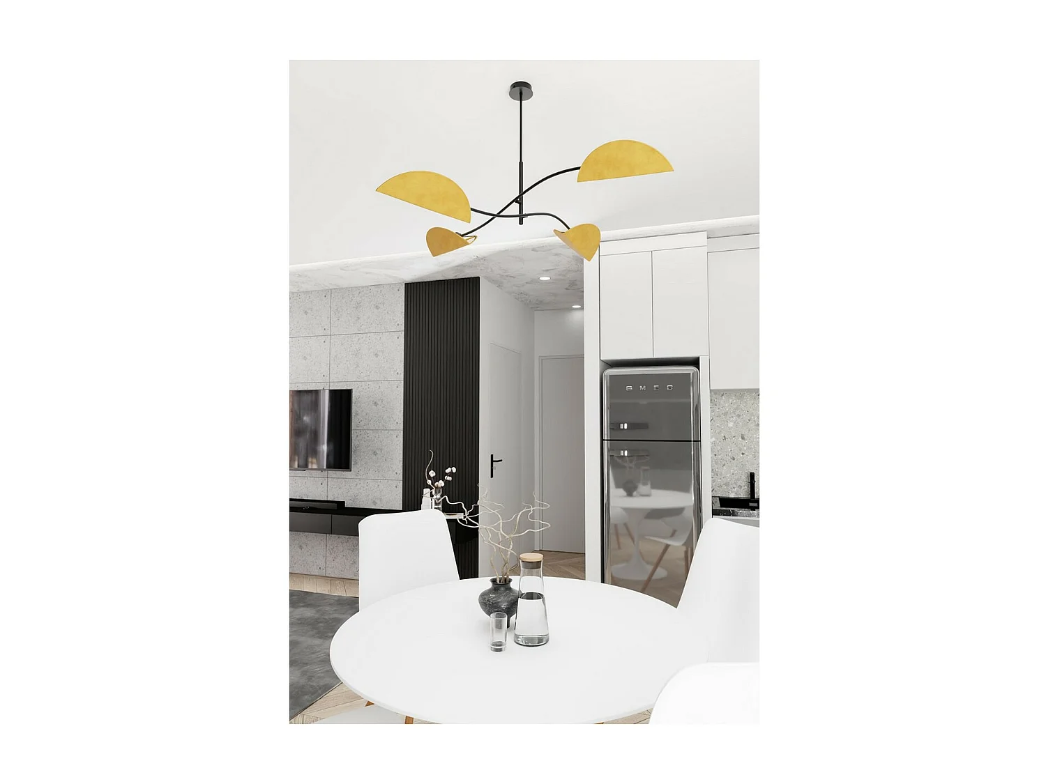 Lampada a Sospensione Lotus 6, Arancione, 105x59x105 cm, Seven Design