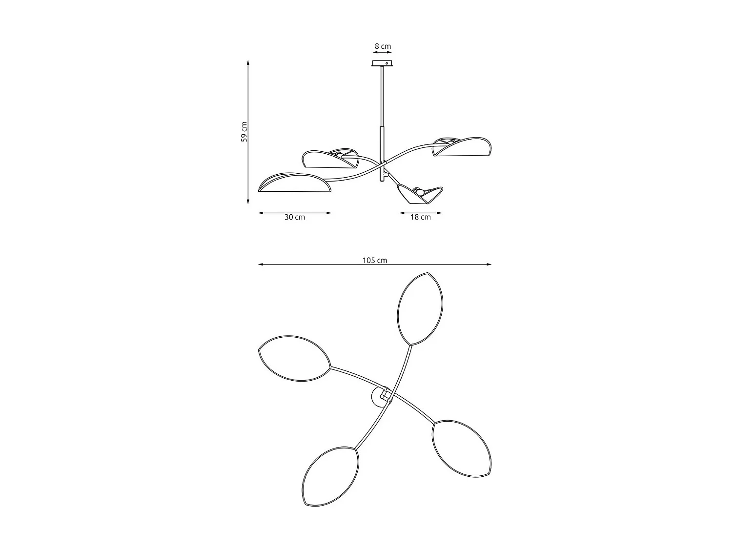 Lampada a Sospensione Lotus 6, Arancione, 105x59x105 cm, Seven Design
