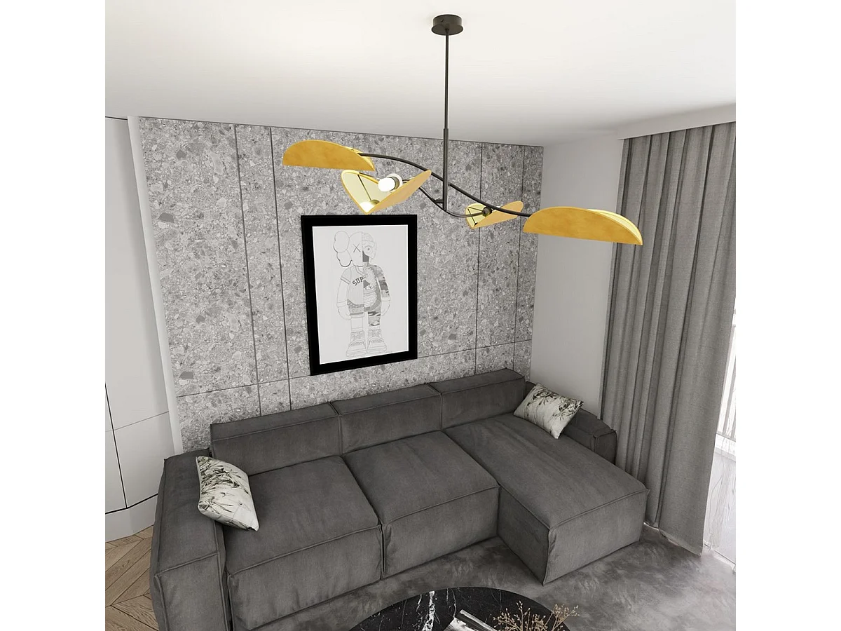 Lampada a Sospensione Lotus 6, Arancione, 105x59x105 cm, Seven Design