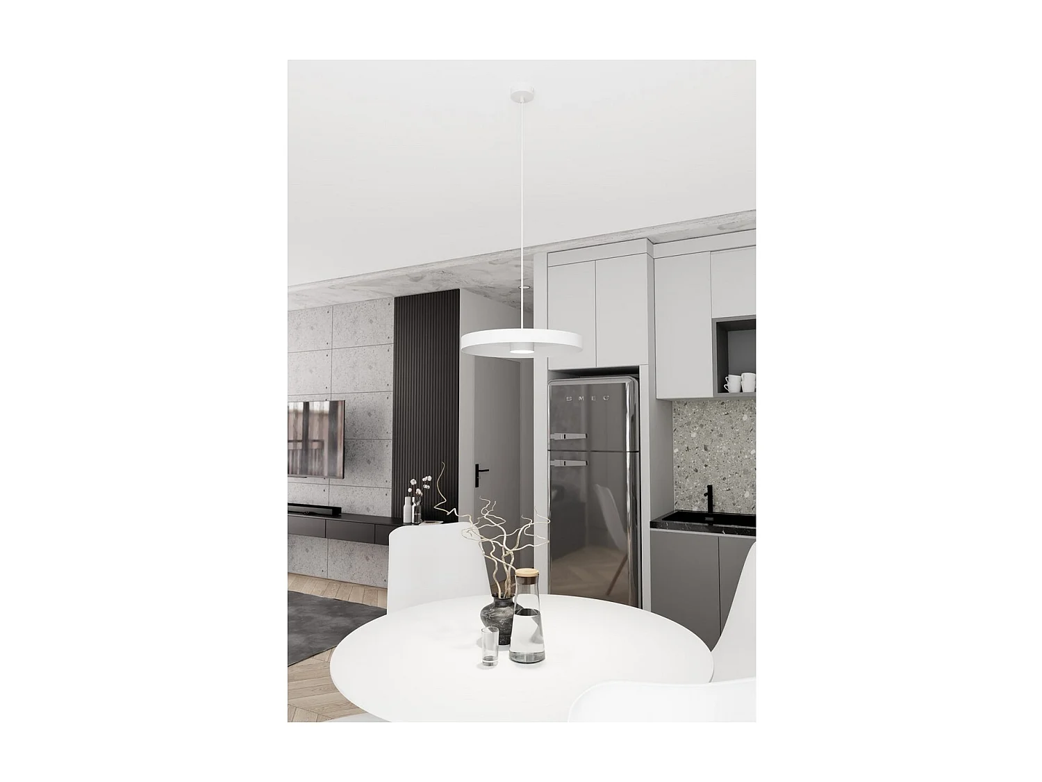 Lampa Wisząca Solis, Biały, 40x140x40 cm, Epikasa