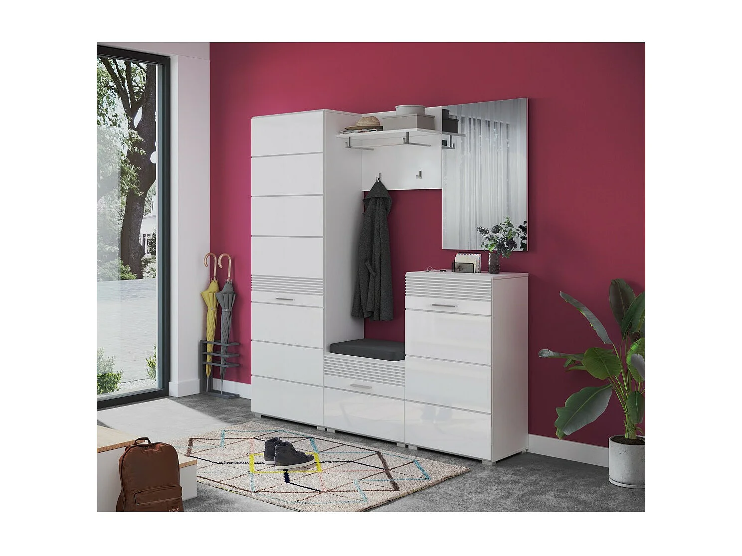 Meuble à chaussures en colonne – Blanc – KLEANKIN