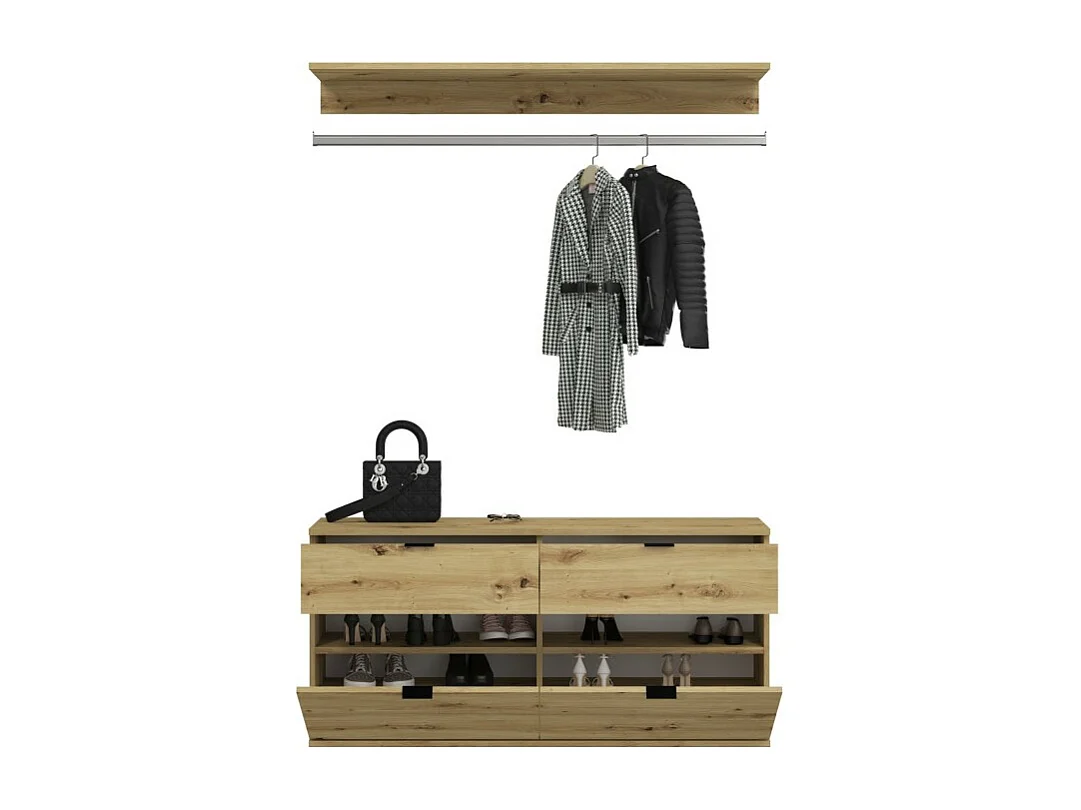 Meuble de rangement 4 tiroirs – Chêne clair – BODITE