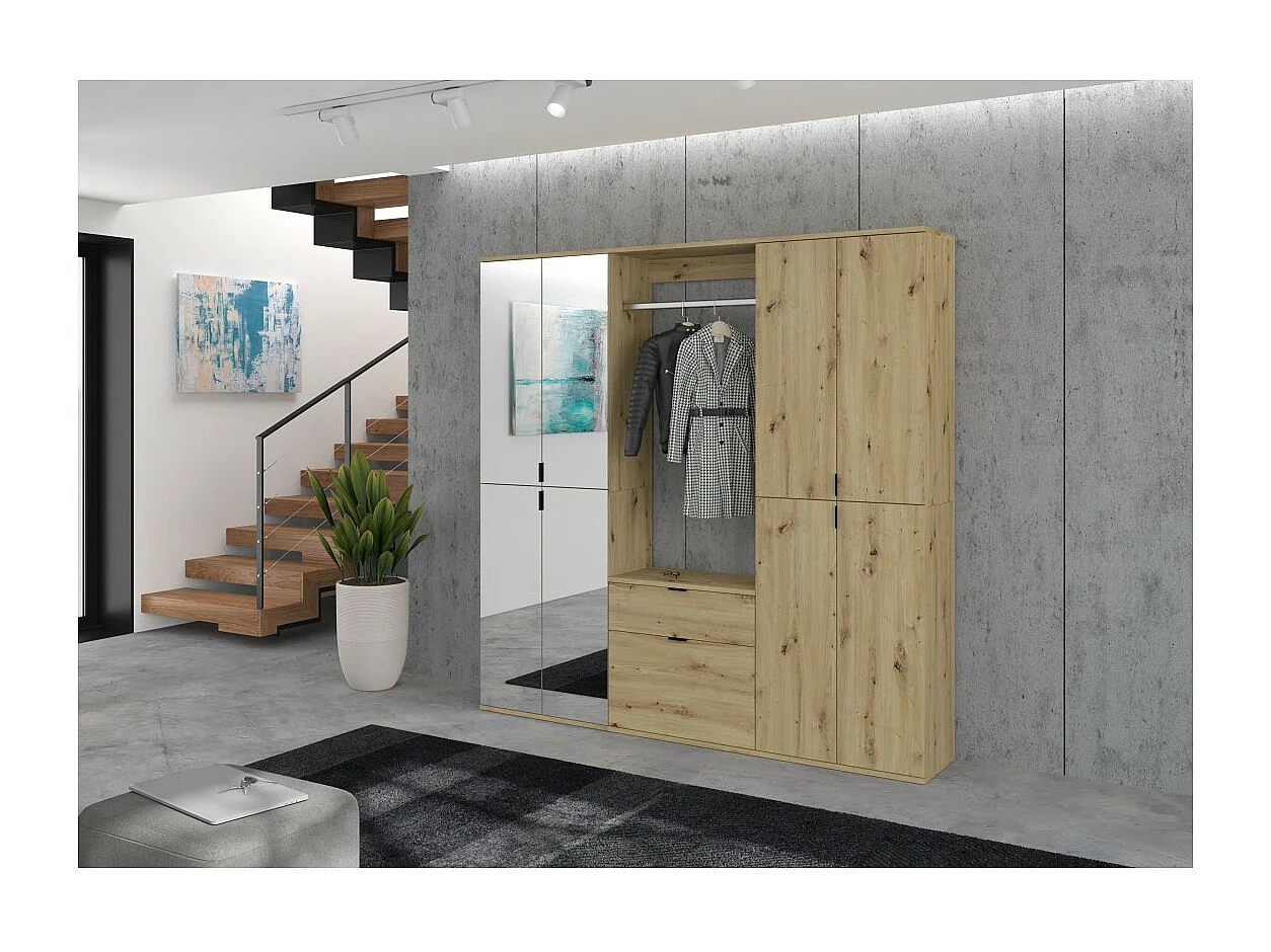 Meuble de rangement 2 tiroirs – Chêne clair – BODITE