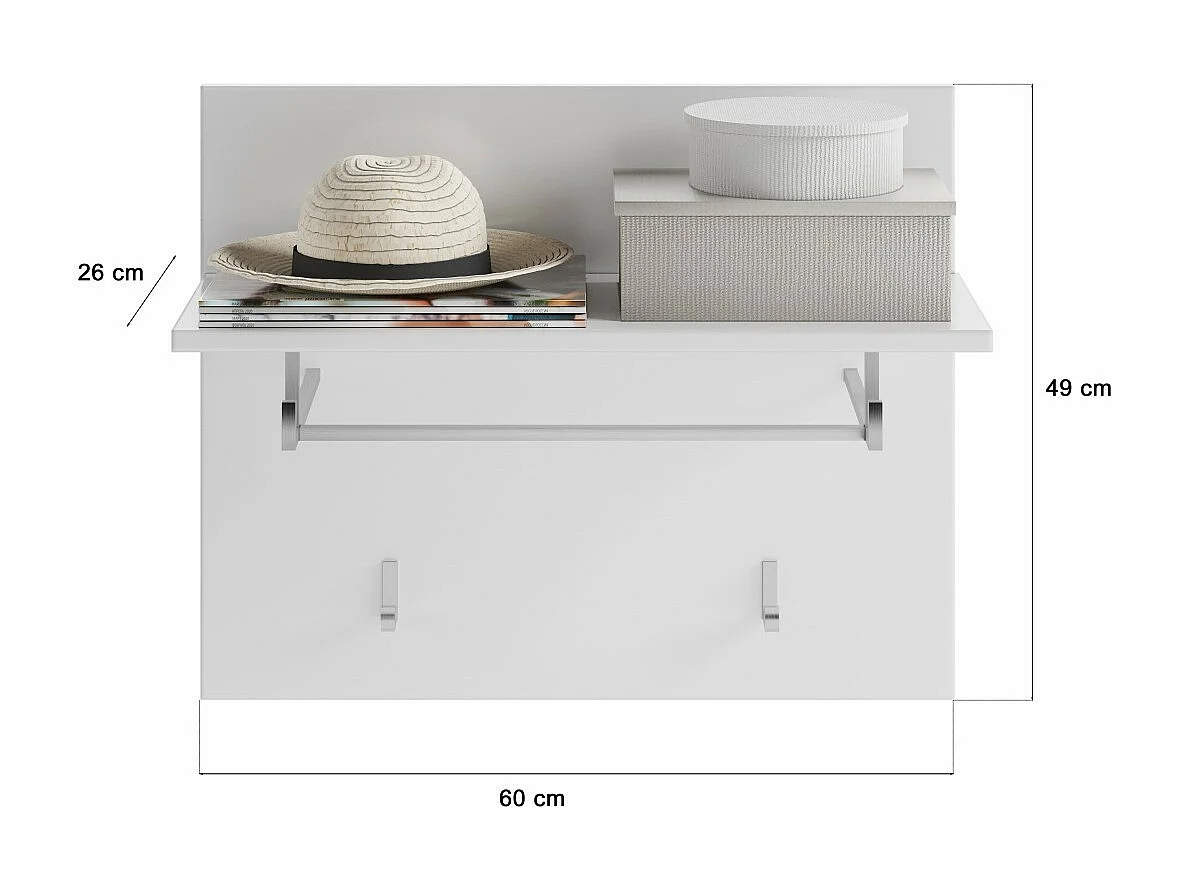 Porta-casacos com prateleira – Branco Laqueado – KLEANKIN