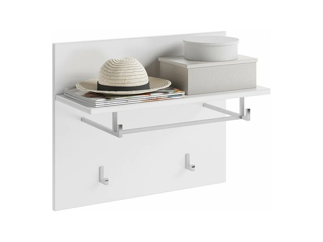 Porte manteau avec étagère – Blanc Laqué – KLEANKIN
