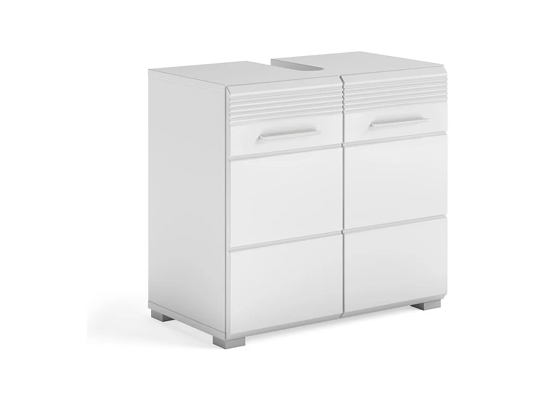 Meuble sous vasque 2 portes – Blanc laqué – KLEANKIN