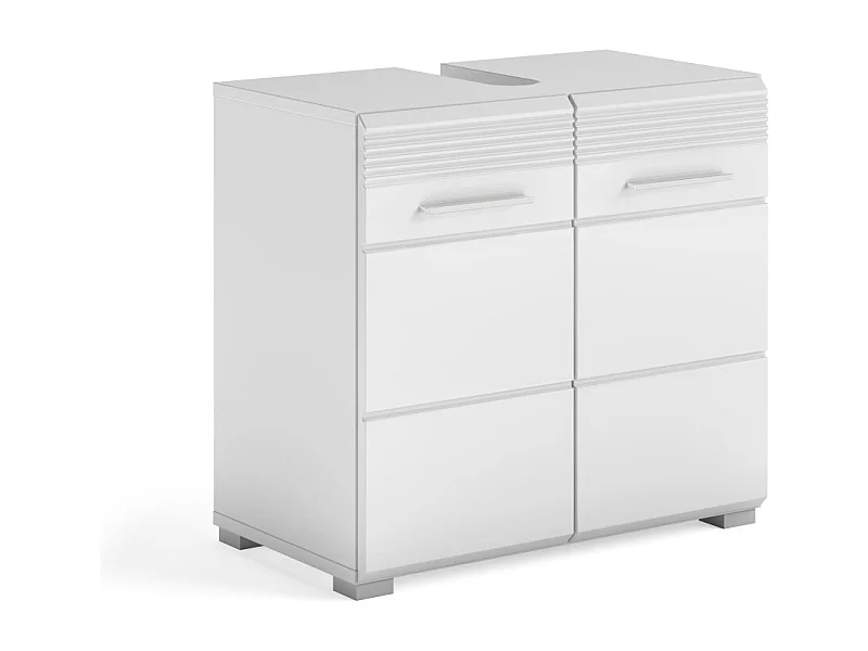 Meuble sous vasque 2 portes – Blanc laqué – KLEANKIN