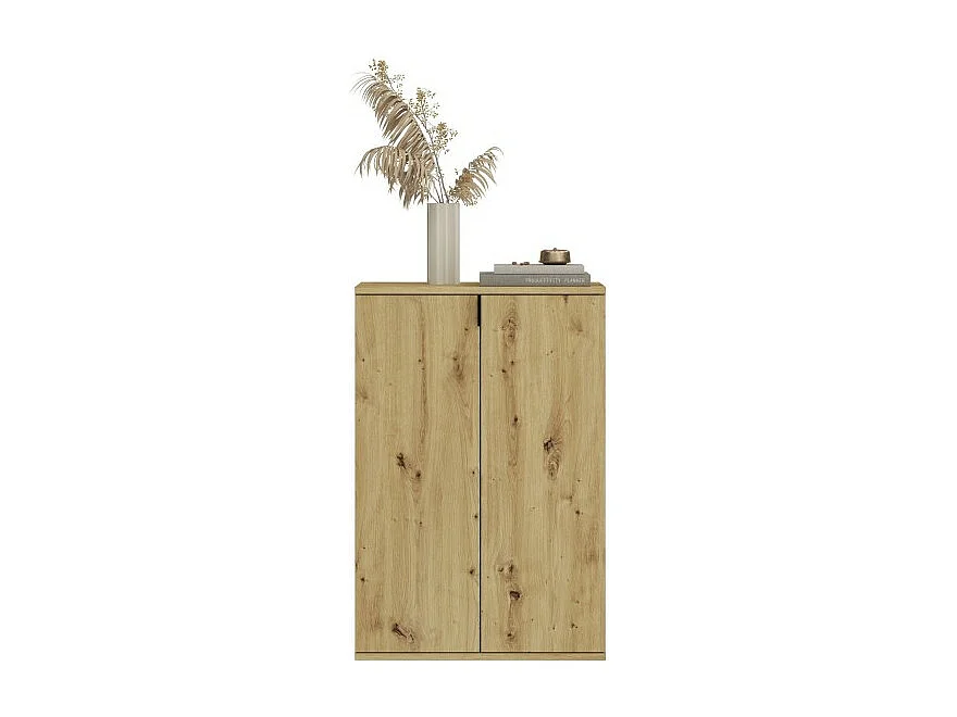 Meuble de rangement 2 portes – Chêne clair – BODITE