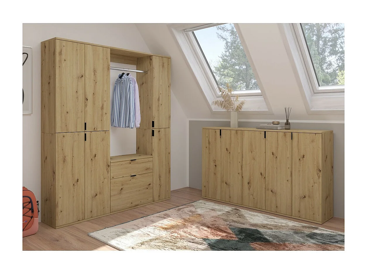 Meuble de rangement 1 porte – Chêne clair – BODITE