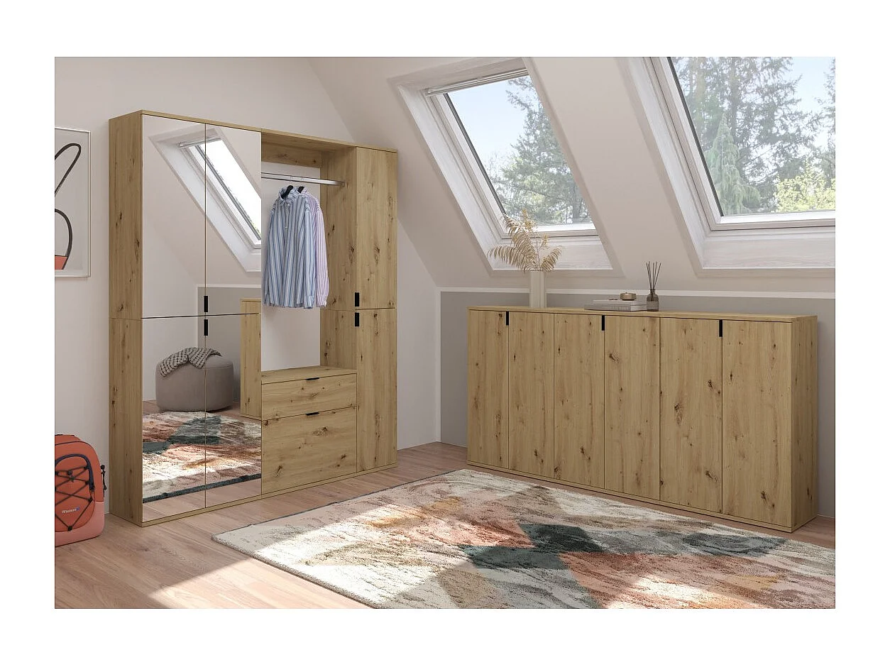 Buffet 5 portes – Chêne clair – BODITE