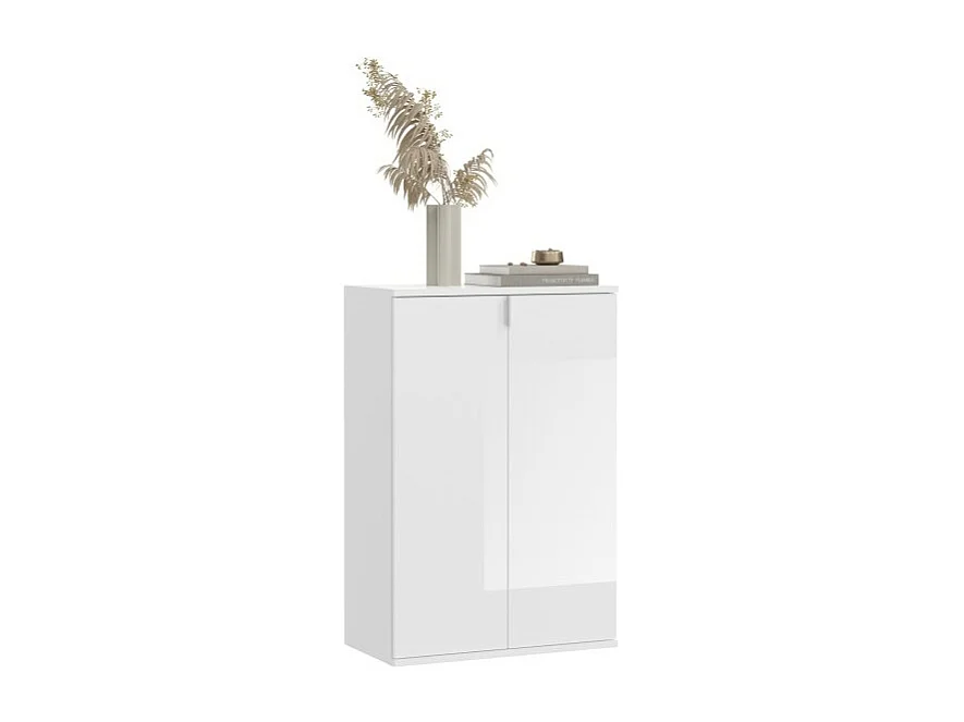 Buffet BODITE – 5 portes – Blanc laqué – Élégance et rangement optimal