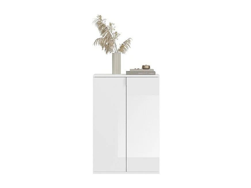 Buffet BODITE – 5 portes – Blanc laqué – Élégance et rangement optimal