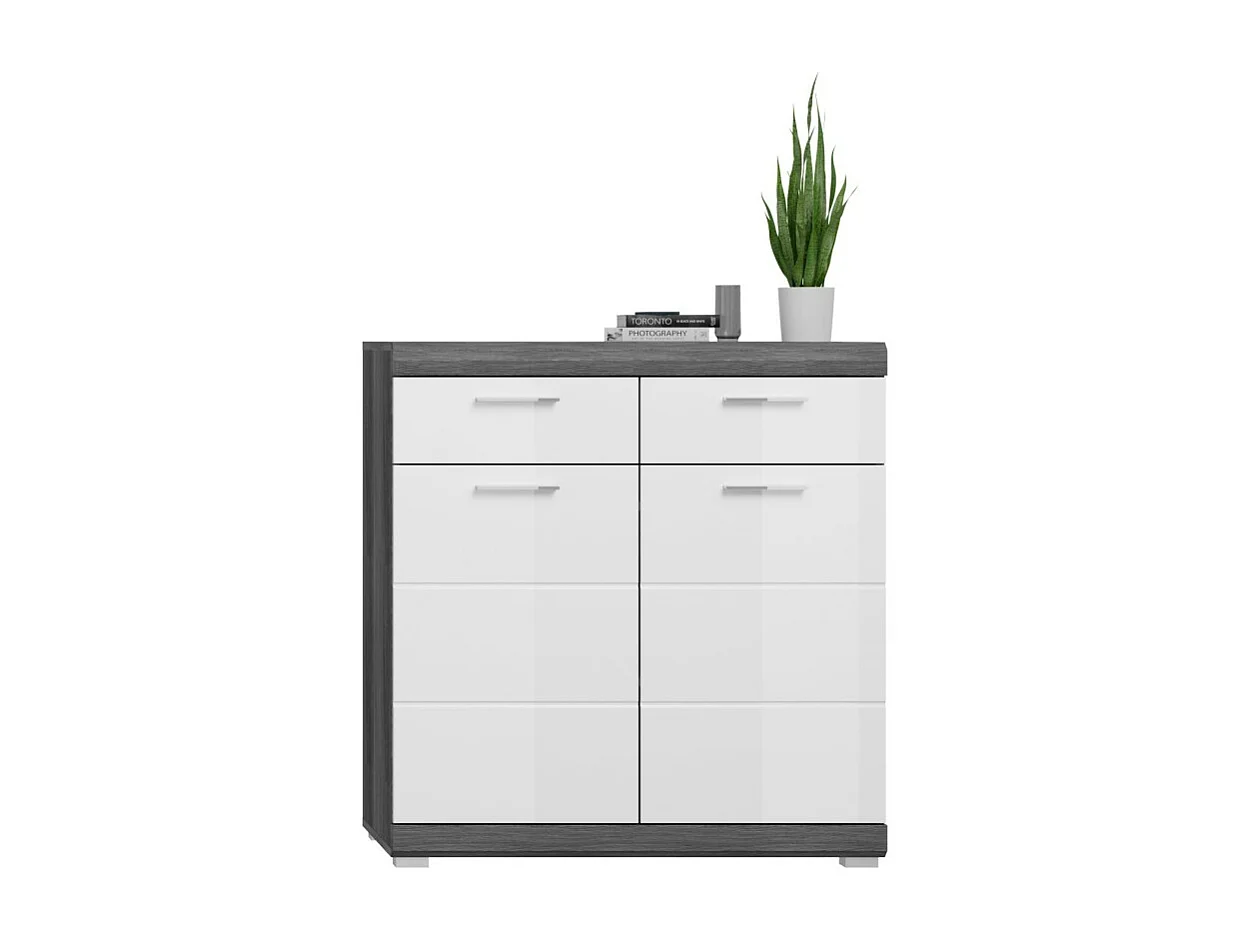 Buffet SCOTT – Blanco brillante – 2 puertas, 2 cajones – Para colocar