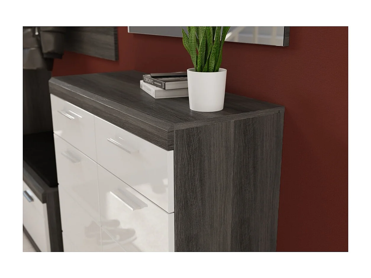 Buffet SCOTT – Blanco brillante – 2 puertas, 2 cajones – Para colocar