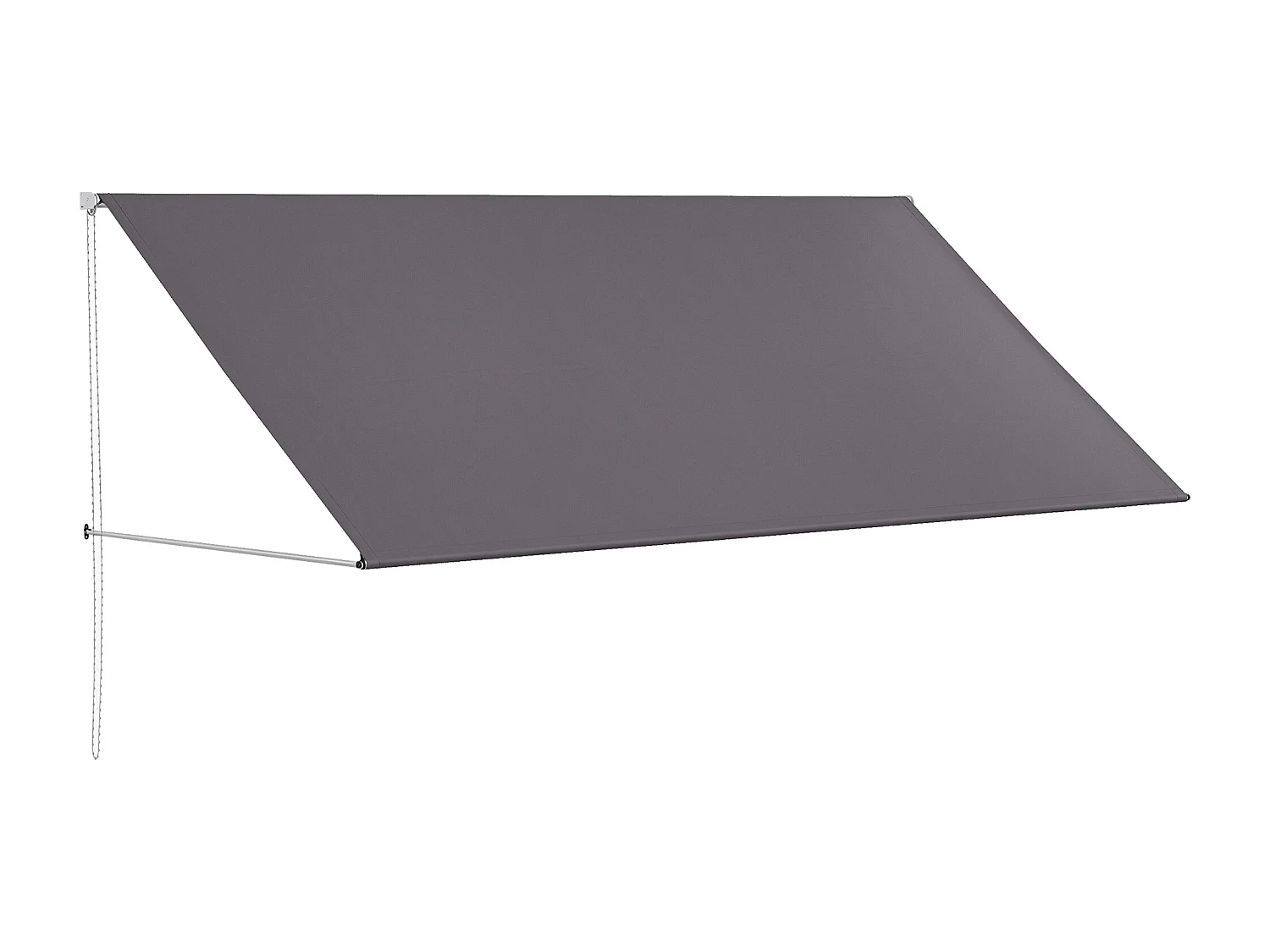 Store banne manuel rétractable inclinaison réglable 300 x 120 cm alu polyester gris