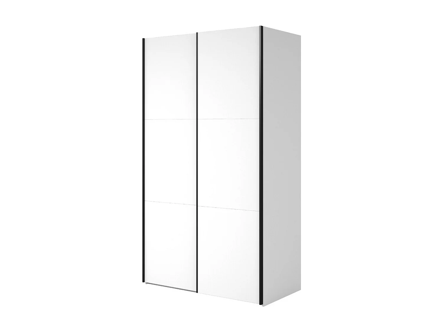 Armário SLIDE – 120 cm – 2 portas de correr – Cor branca – Organização com cabideiro ou prateleiras