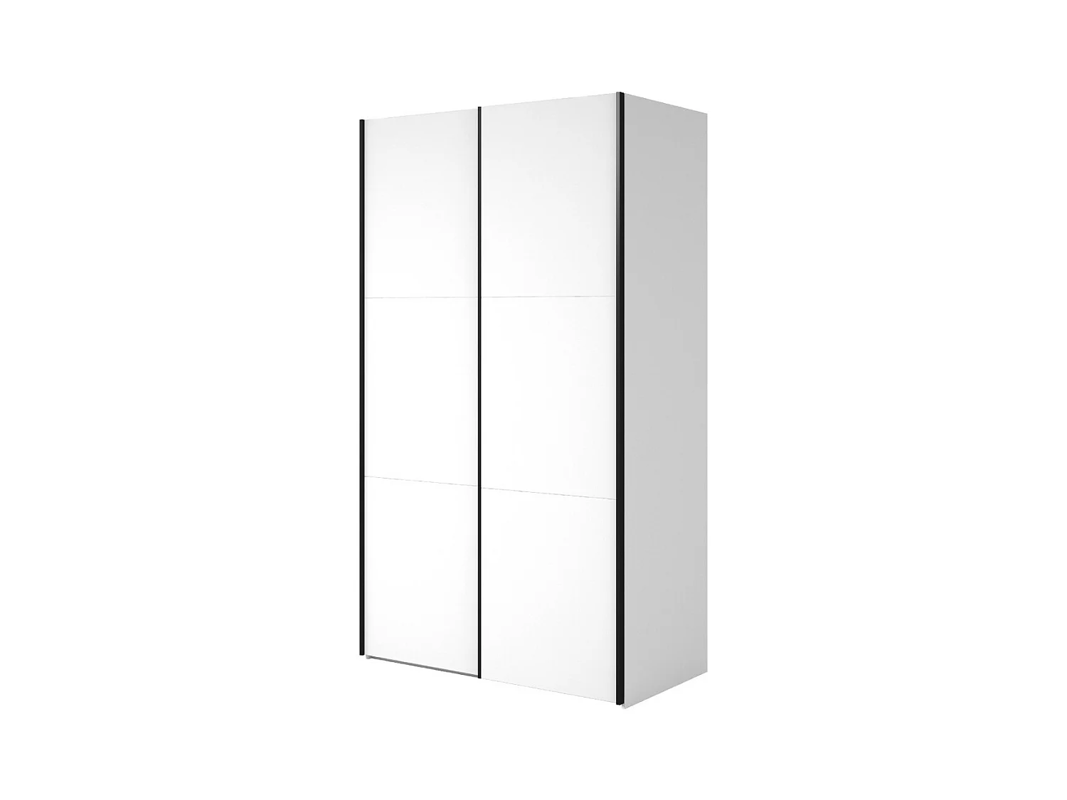 Armoire SLIDE – 120 cm – 2 portes coulissantes – Coloris blanc – Aménagement penderie ou étagères