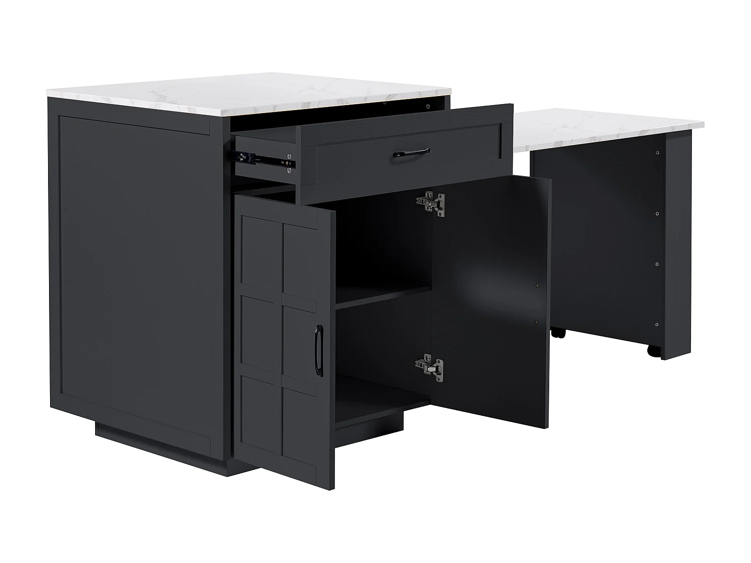 Tavolo da pranzo ribaltabile – ​Buffet – ​Mobile da bar – in ​MDF – per ​2-6 persone – ​Nero