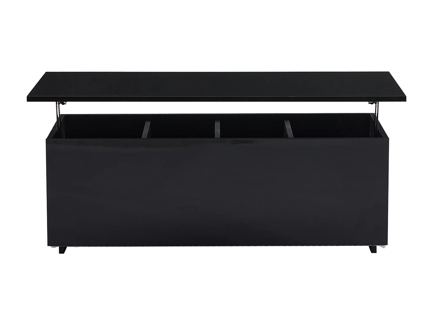 Moderne salontafel 100x50x35 cm - met LED-verlichting - verborgen opbergruimte - bijzettafel met hydraulisch hefsysteem - zwart