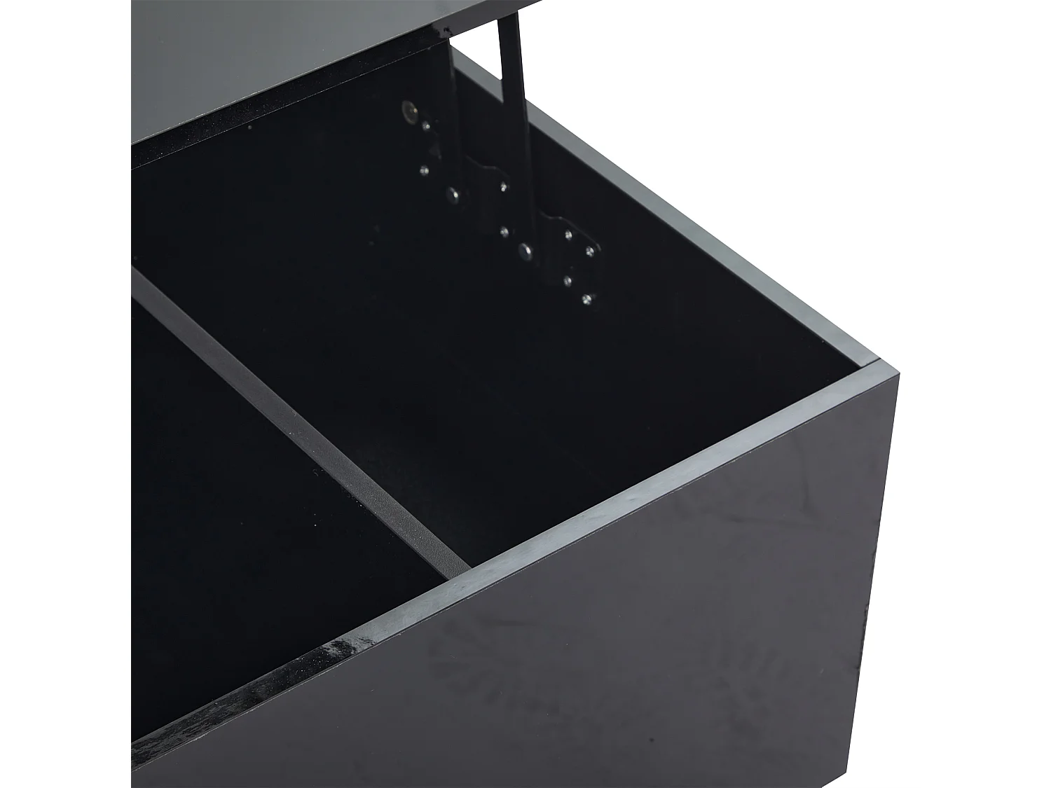 Moderne salontafel 100x50x35 cm - met LED-verlichting - verborgen opbergruimte - bijzettafel met hydraulisch hefsysteem - zwart