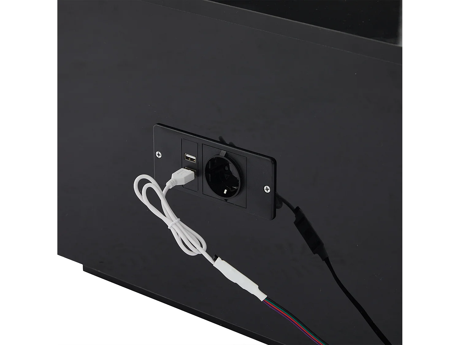 Table basse moderne 100x50x35 cm - avec éclairage LED - rangement caché - table d'appoint à relevage hydraulique -Noir