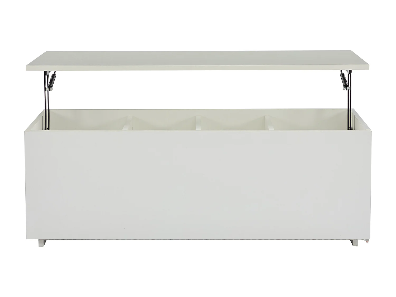 Mesa de centro moderna 100x50x35 cm - com iluminação LED - compartimento oculto - mesa auxiliar com sistema hidráulico de elevação - branco