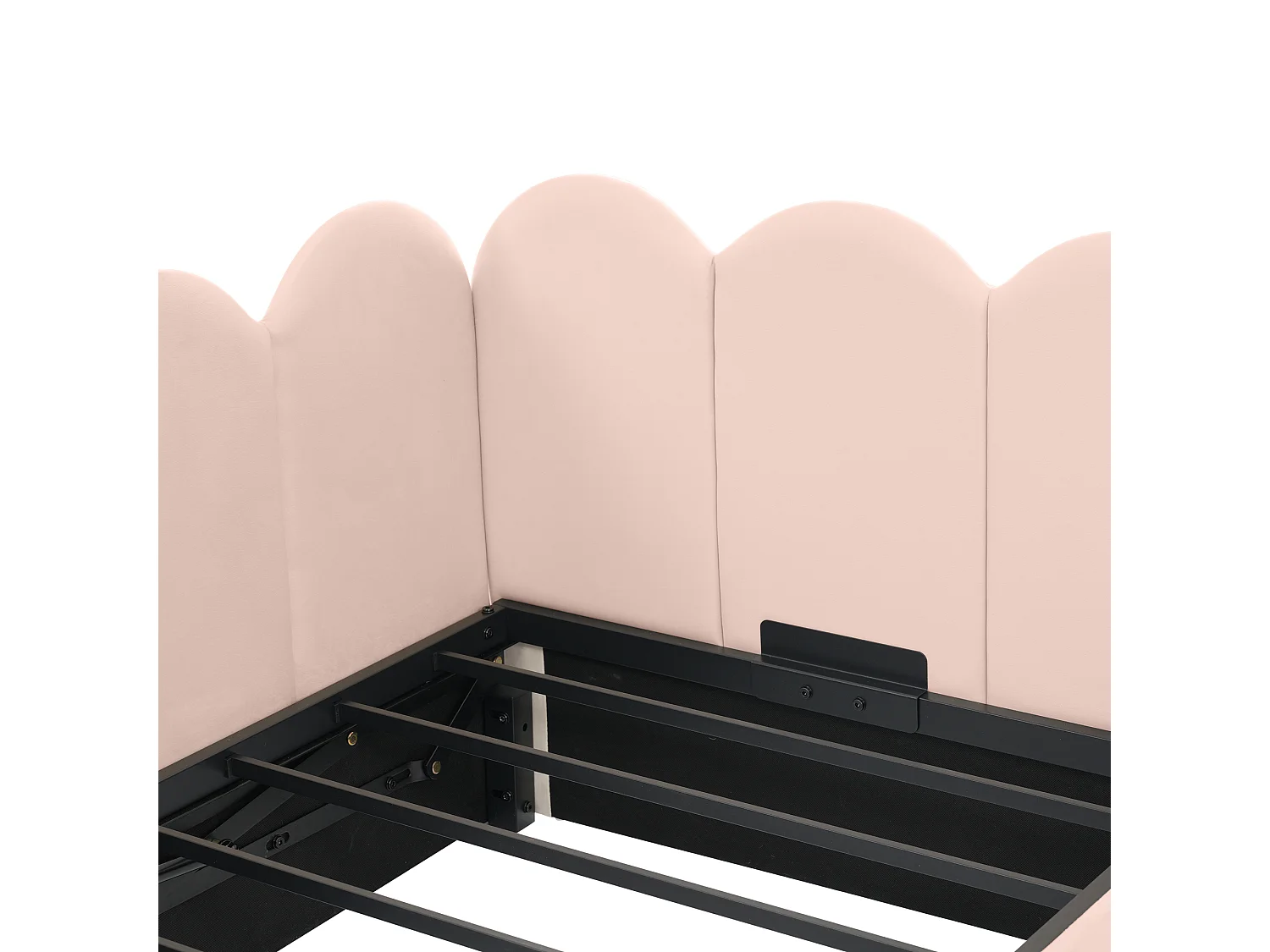 Schlafsofa mit Stauraum - Samtstoff - 90x200 cm - mit Lattenrost - Rosa