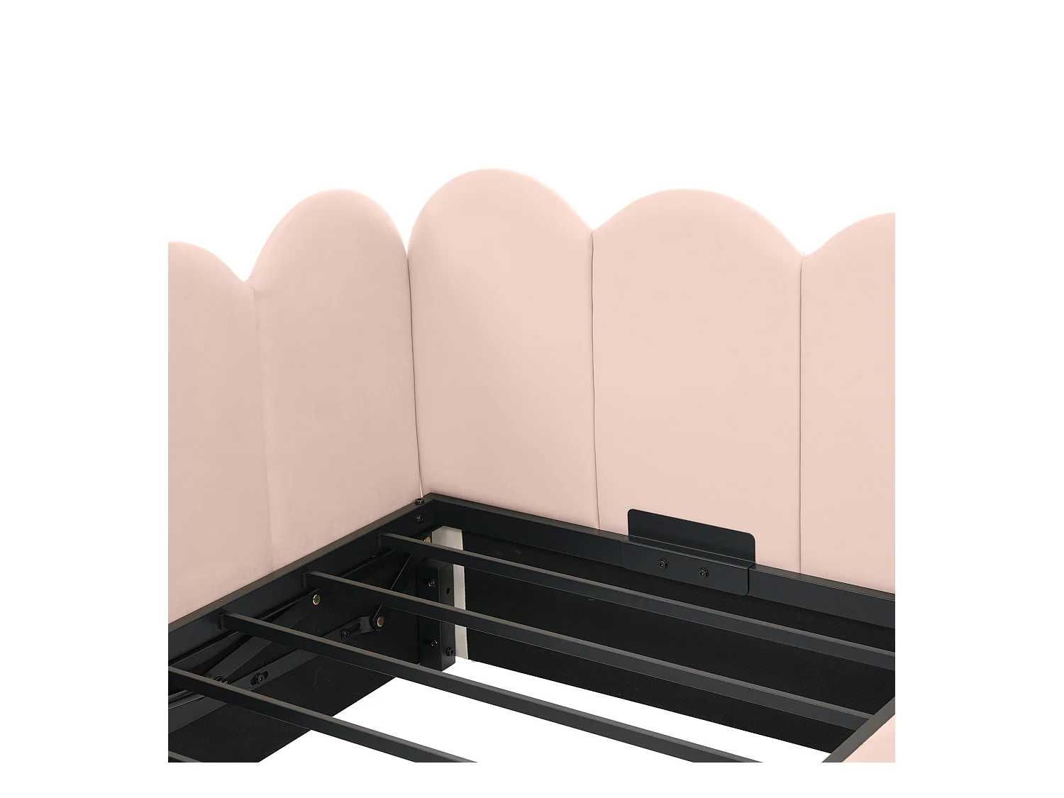 Slaapbank met opbergruimte - fluweelstof - 90x190 cm - met lattenbodem - Roze