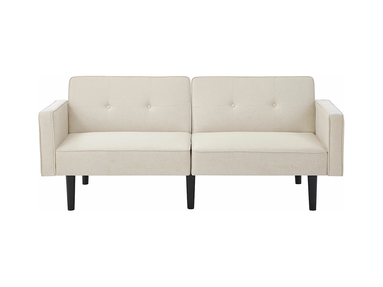 2-in-1-Sofa (176x76x74 cm) - Chaiselongue - Doppelt verstellbare Rückenlehne - Schlaffunktion - Baumwoll-Leinen-Stoff - Hochdichteschaum - Beige