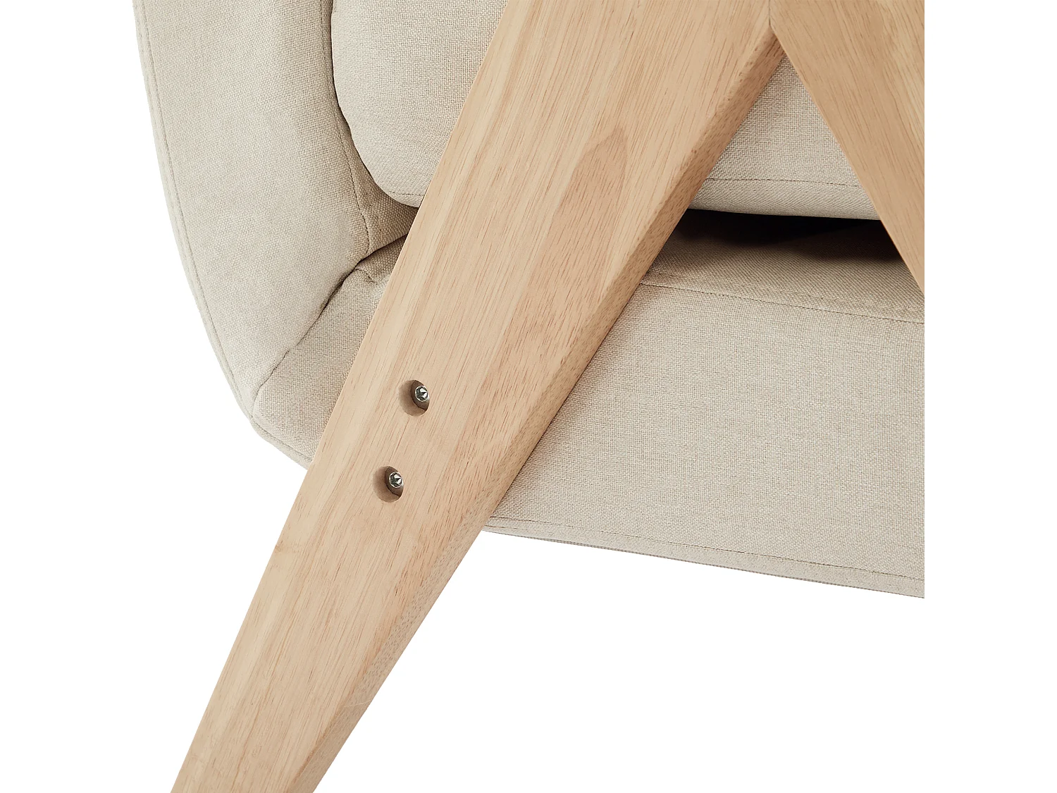 Fauteuil 64x68,5x93 cm - 3-in-1 ombouwbaar - gestoffeerd - linnen - beige + naturel