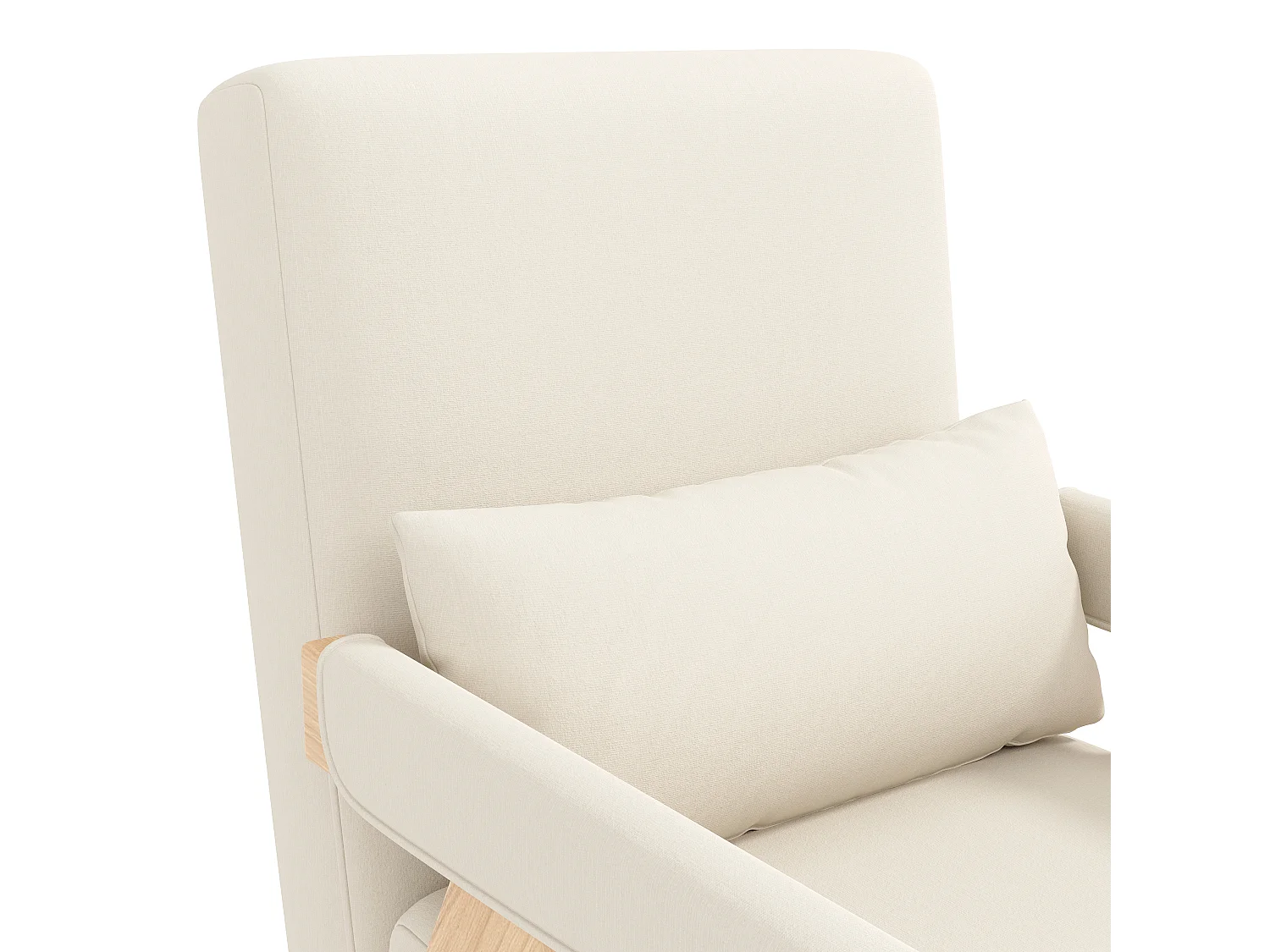 Einzelsessel 64x68,5x93 cm - 3-in-1 umbaubar - gepolstert - Leinen - beige + natur