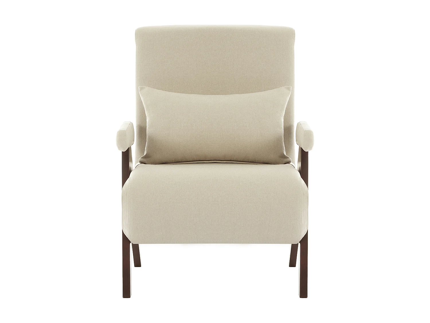 Fauteuil simple 64x68,5x93cm - convertible 3 en 1 - rembourré - lin - beige + marron