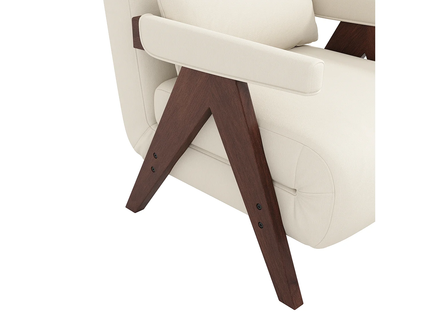 Fauteuil simple 64x68,5x93cm - convertible 3 en 1 - rembourré - lin - beige + marron