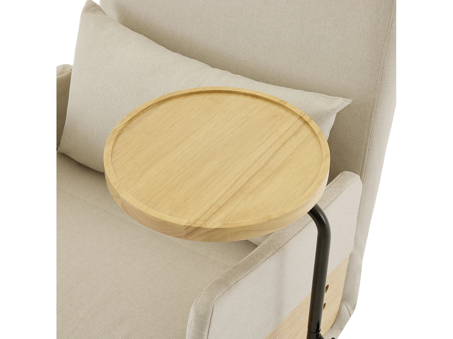 Moderne fauteuil 62x67x88 cm - 3-in-1 ombouwbare fauteuil - Met slaapfunctie - Opvouwbare gestoffeerde fauteuil - Beige