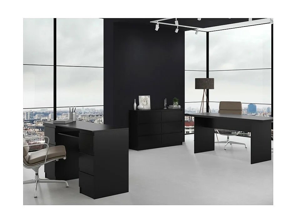 Komoda Malwa M6/120 | Czarny | 120x30x75 cm | Nowoczesna 6 Szuflad