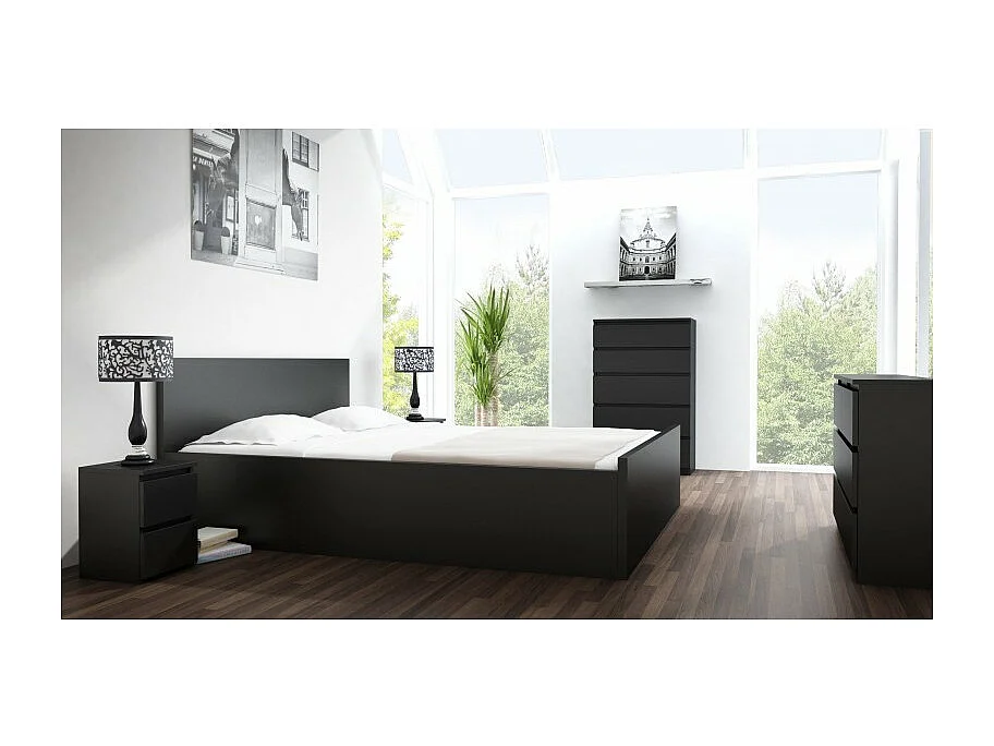Komoda Malwa M6/120 | Czarny | 120x30x75 cm | Nowoczesna 6 Szuflad