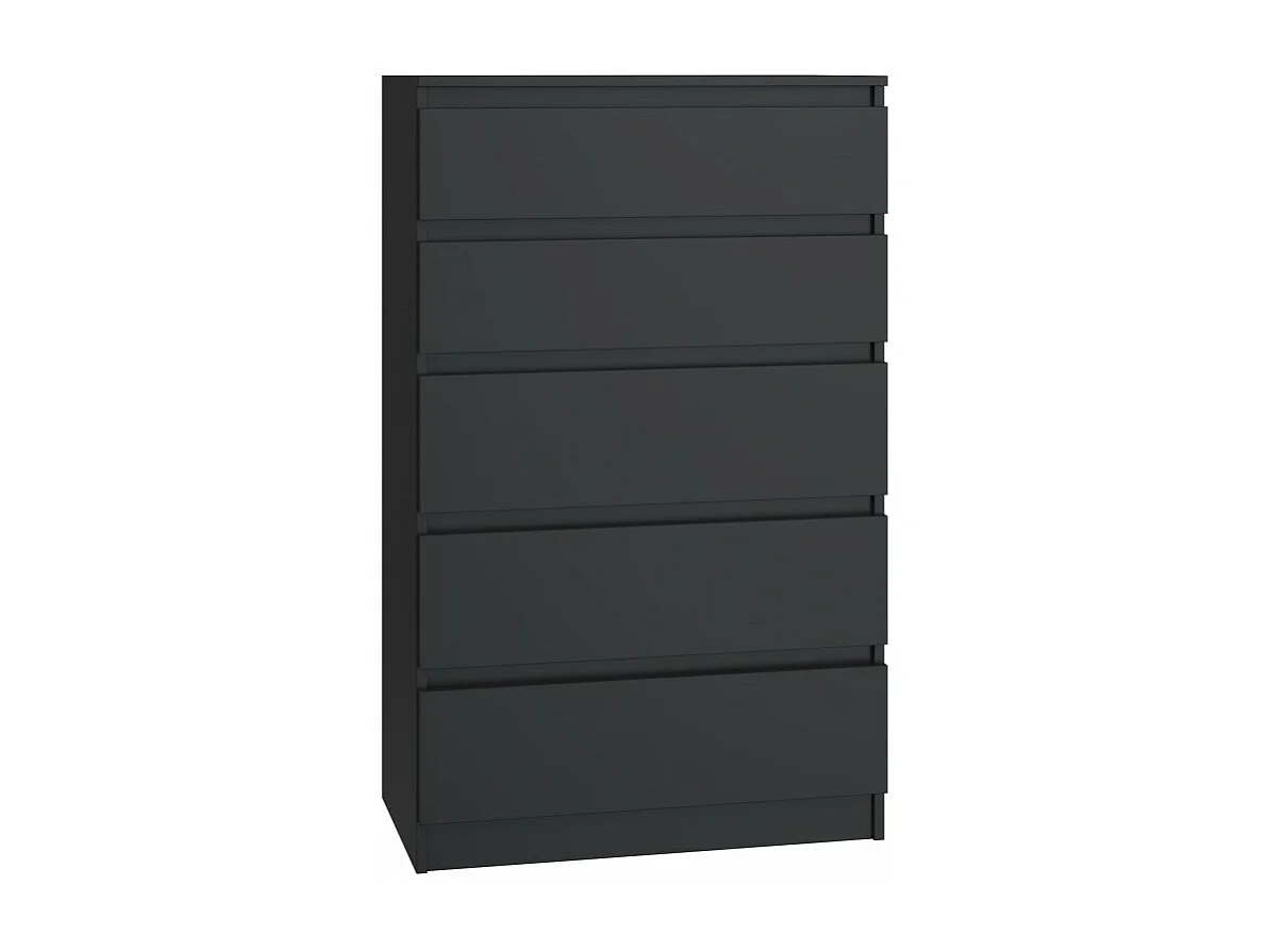 Komoda Malwa M5 | Czarna | 70x40x109,5 cm | Komoda z 5 Szufladami