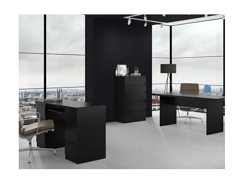 Komoda Malwa M5 | Czarna | 70x40x109,5 cm | Komoda z 5 Szufladami