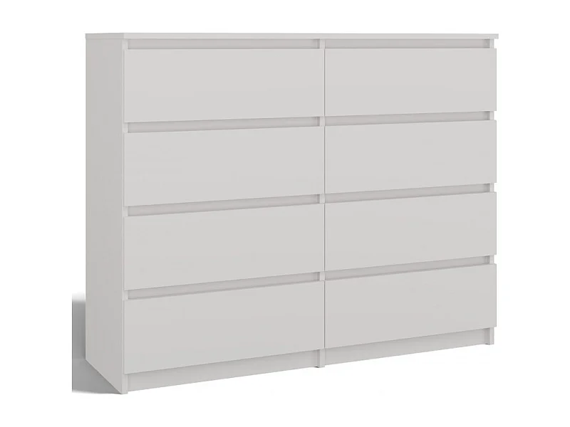 Komoda Malwa M8/120 | Biała | 120x40x97 cm | 8 Szuflad