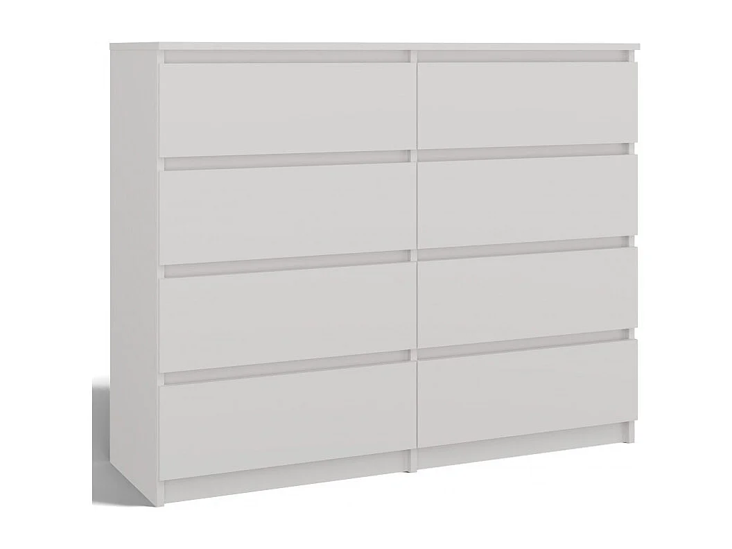 Komoda Malwa M8/120 | Biała | 120x40x97 cm | 8 Szuflad