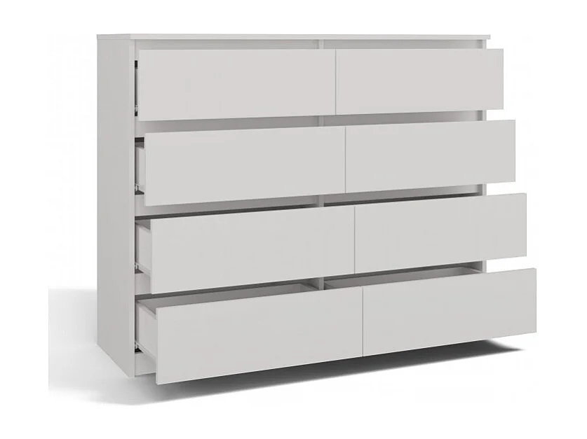 Komoda Malwa M8/120 | Biała | 120x40x97 cm | 8 Szuflad