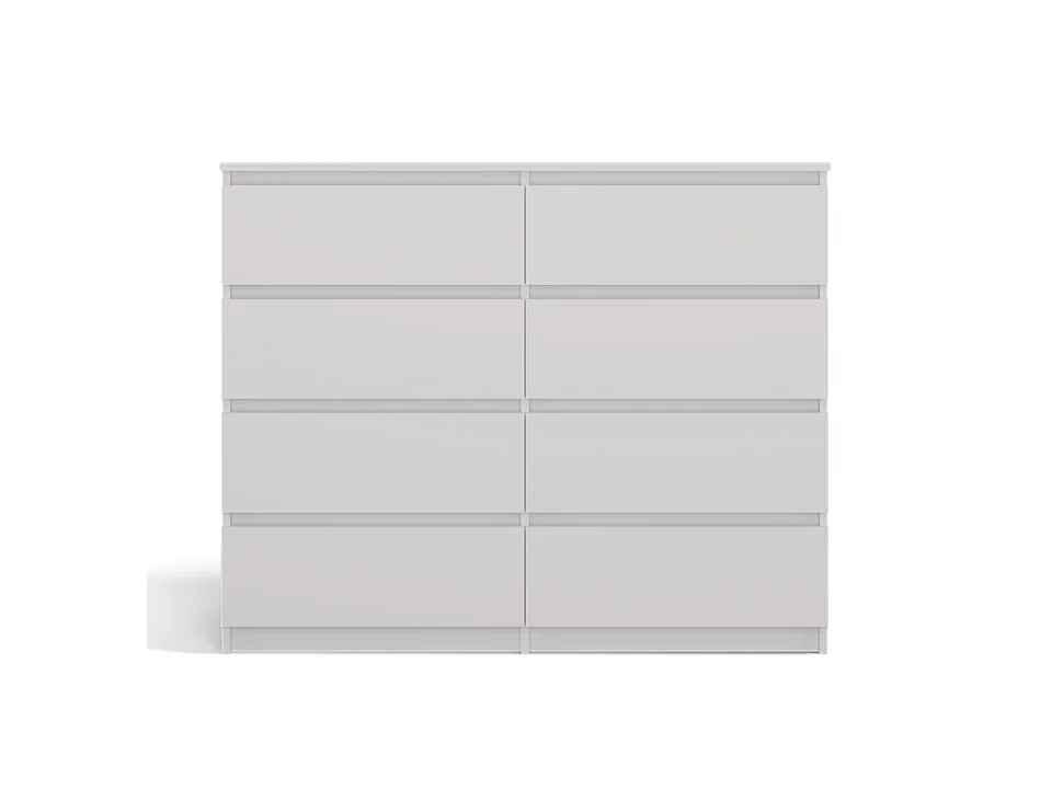 Komoda Malwa M8/120 | Biała | 120x40x97 cm | 8 Szuflad