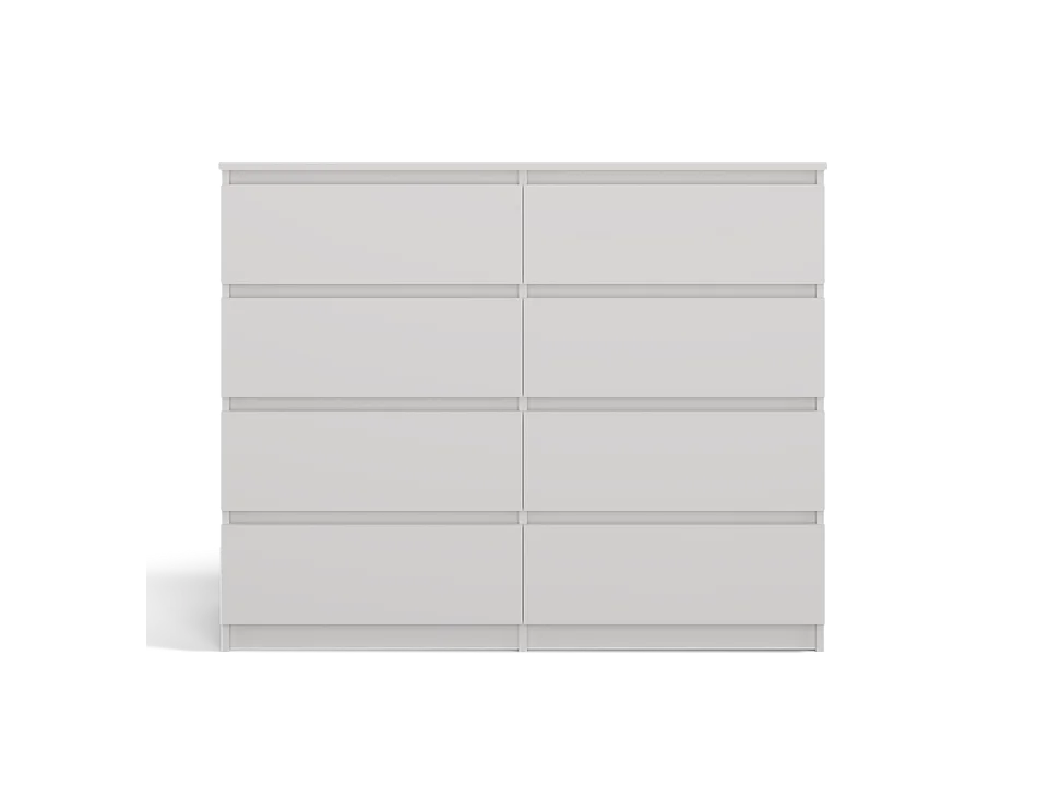 Komoda Malwa M8/120 | Biała | 120x40x97 cm | 8 Szuflad